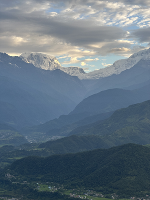 Snowy Annapurna mountain range seen from Pokhara